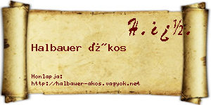 Halbauer Ákos névjegykártya